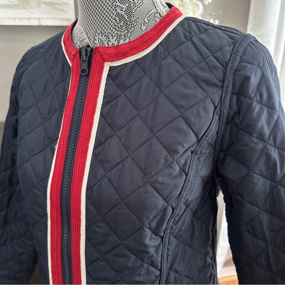 Talbots Reversible Quilted Jacket XS – Navy & Red Geometric Print - Picture 8 of 16